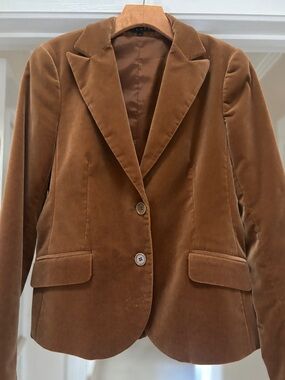 Women's Velvet Tailored Blazer - Brown